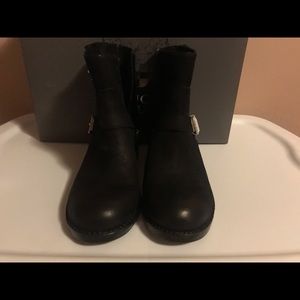 Vince Camuto Wintra Bootie in Black Goat Leather